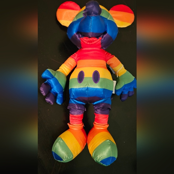 Disney Limited Edition Rainbow Mickey Mouse Plush - Picture 1 of 4